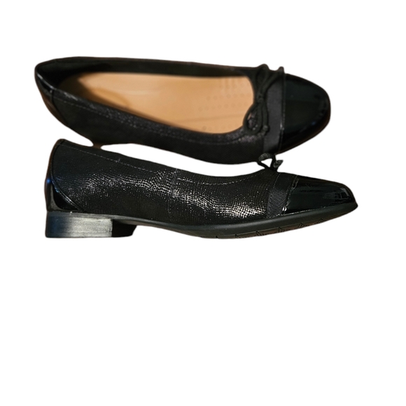 Unstructured By Clarks Un Blush Cap Women's Ballet Flat Bow Shoe Black Size 7M - Picture 5 of 8